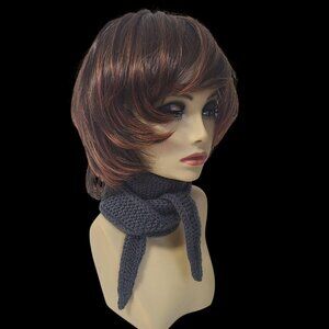 Sophie Scarf Classic Design Small Double Wrap Handmade Knitted Acrylic Charcoal